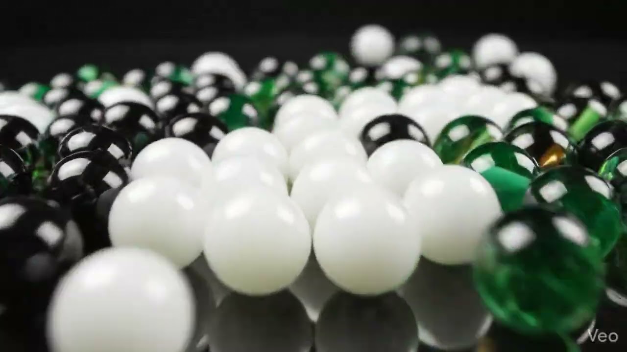 Green white black marbles 