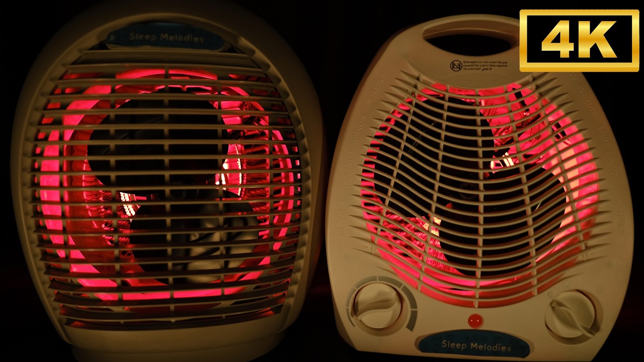[4K] 😴 Duo Fan Heater Sounds with Metal Fan Noise for Sleeping, Relaxing and Studying