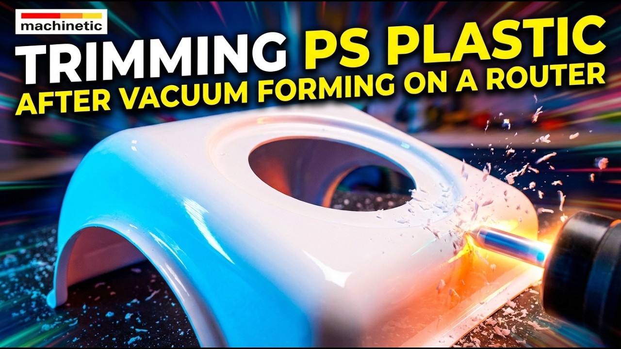 Vacuum forming of plastic. Cutting of plastic on a CNC machine.