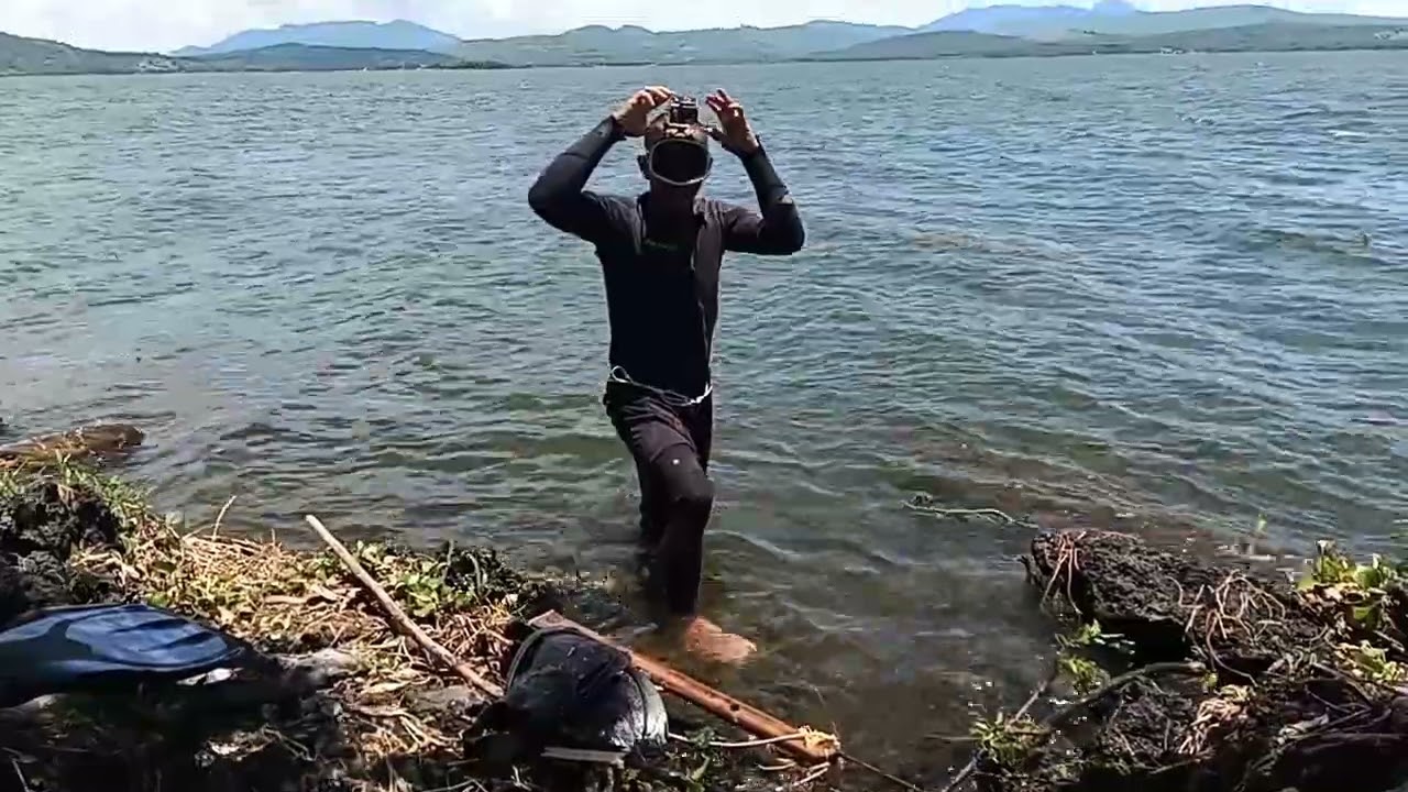 gran pesca de tilapias con arpón