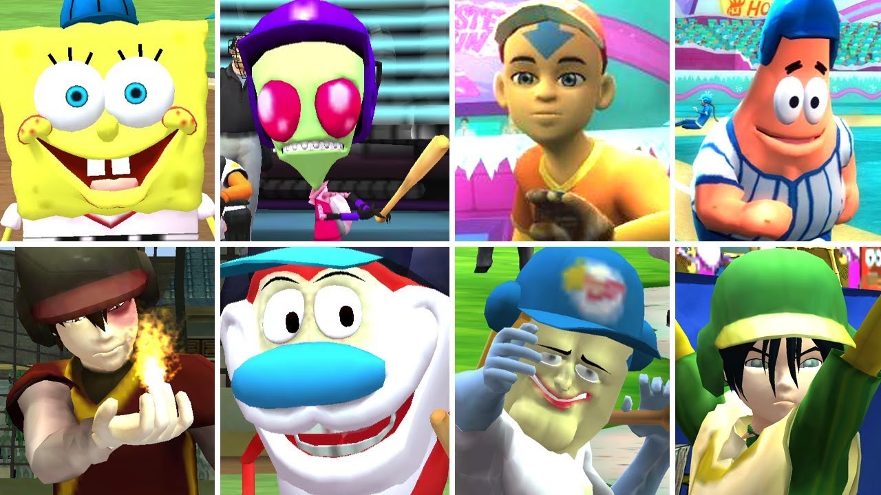Nicktoons MLB Все персонажи + все стадионы (Wii)