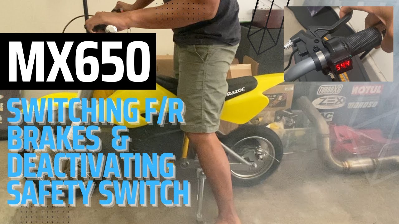 MX650 MX500 Переключение передних и задних тормозных рычагов и отключение выключателя безопасност...