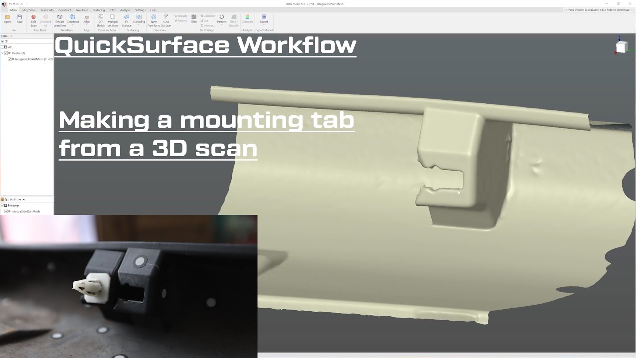 QuickSurface Workflow: Making a sideskirt tab/bracket for a 90s Integra