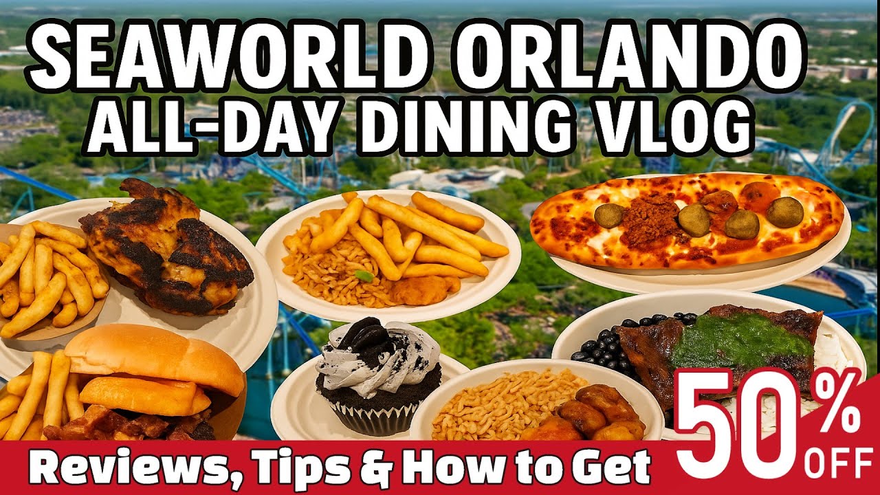 SeaWorld Orlando All-Day Dining Adventure! Food Reviews, Tips & Coaster Fun