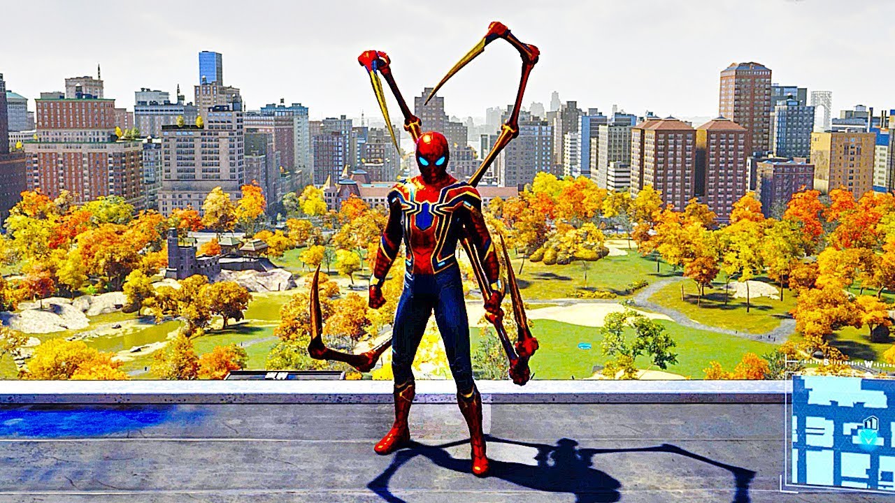 SPIDER MAN PS4 Iron Spider Suit Free Roam Gameplay (SPIDERMAN PS4)