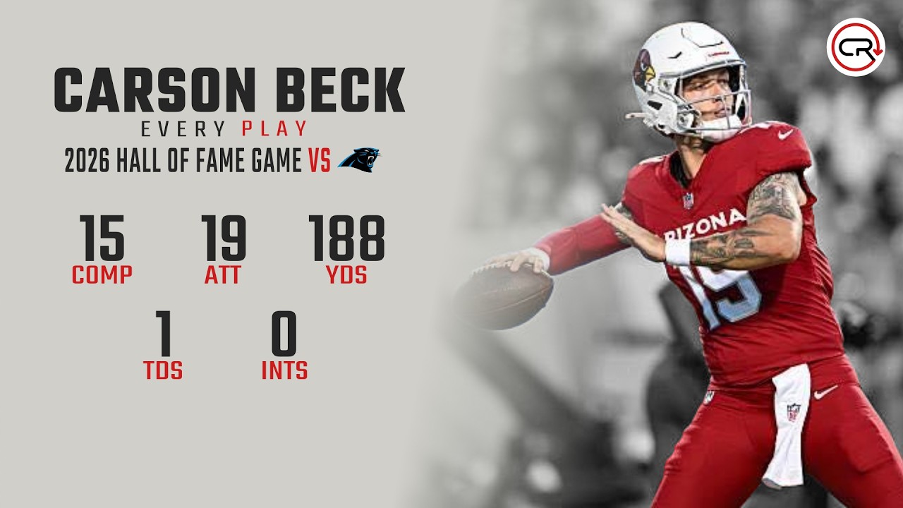 Carson Beck Hall of Fame Game Highlights | Every Dropback, Pass & Run vs Carolina Panthers