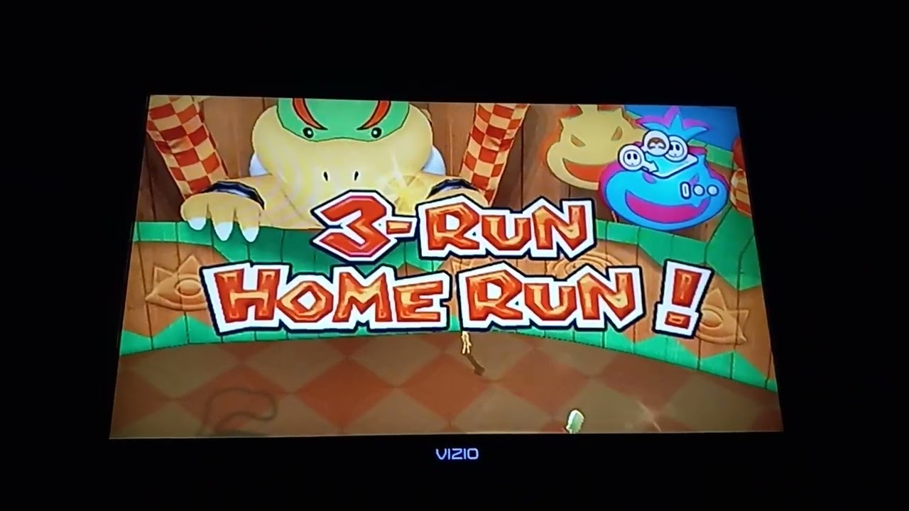 Mario Super Sluggers Yoshi Eggs (P1) VS Peach Monarchs (CPU) in Bowser Jr Playroom (Last Part)
