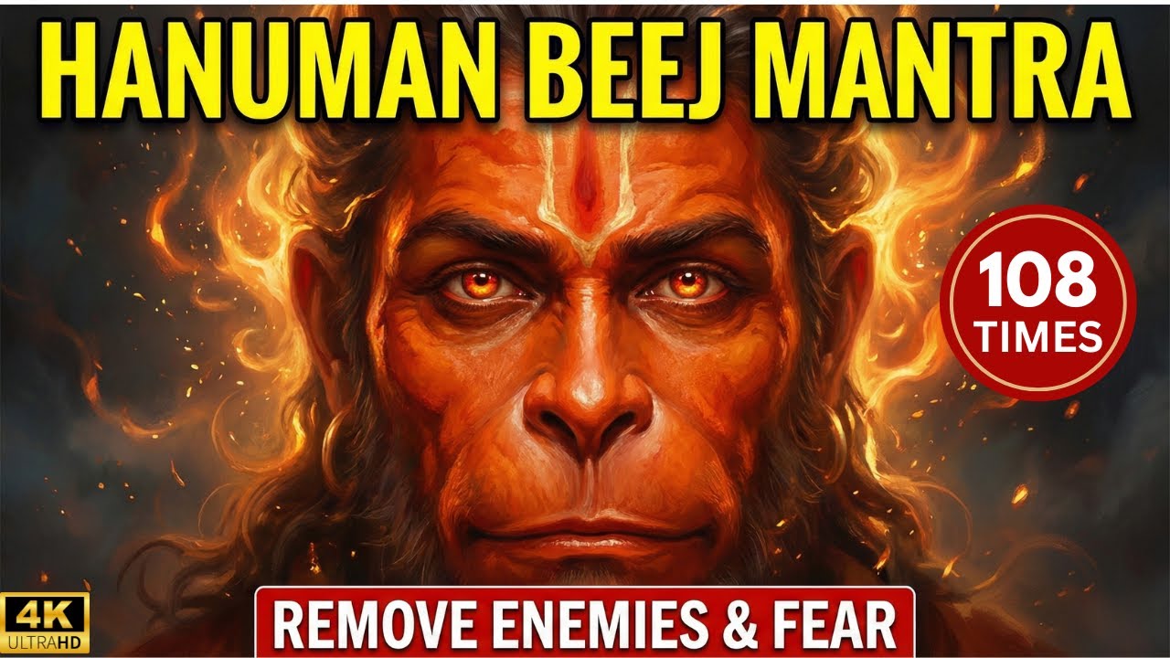 Powerful Hanuman Beej Mantra | Om Ham Hanumate Namah | Remove Enemies & Fear Instantly | 108 Times