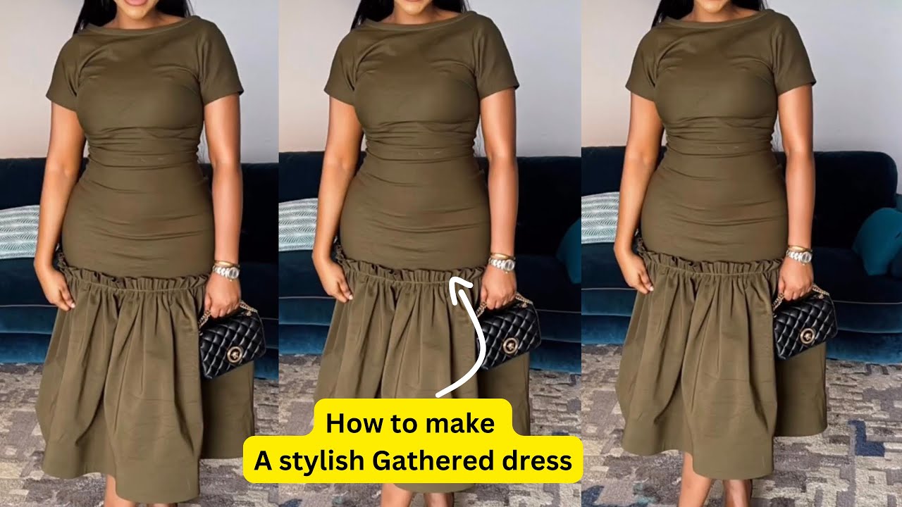 How to Cut and Sew a Simple Fitted Gathered Gown/ Beginner friendly