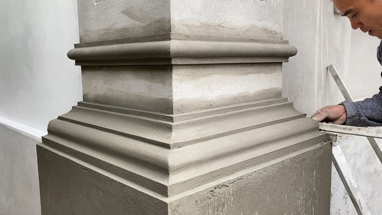 Construction Techniques Creative Concrete Columns - Using Sand And Cement - Round Plastic Pipes