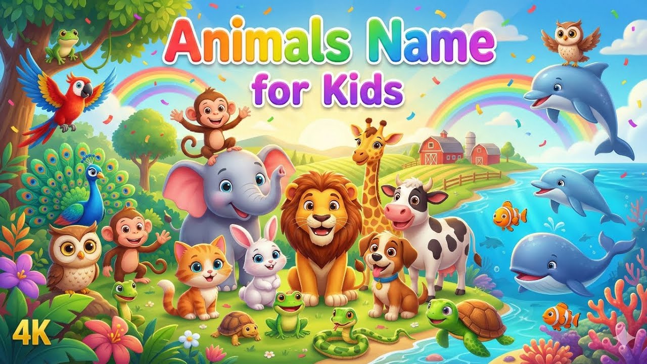 Bachchon ke liye Animals ki Pehchaan | Jungle, Farm, Birds & Water Animals | 3D Cartoon Hindi 