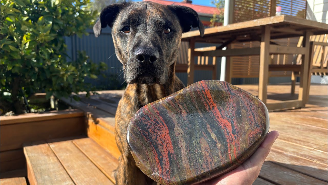 Ignimbrite riverstone bowl