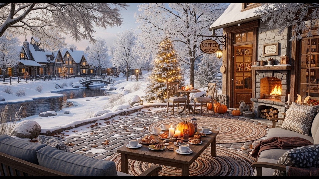 Winter Morning Jazz ❄ Cozy Porch Ambience for Stress Relief and Gentle Productivity