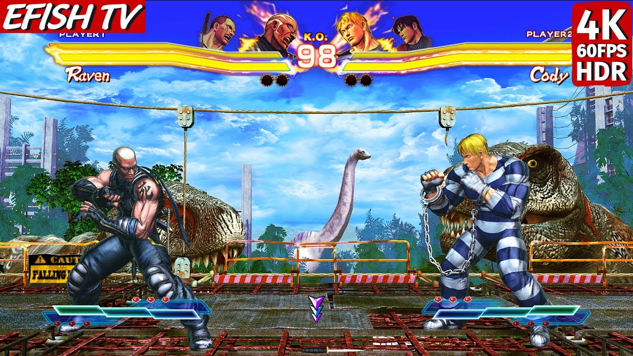Raven & Cole vs Cody & Guy (Hardest AI) - Street Fighter X Tekken