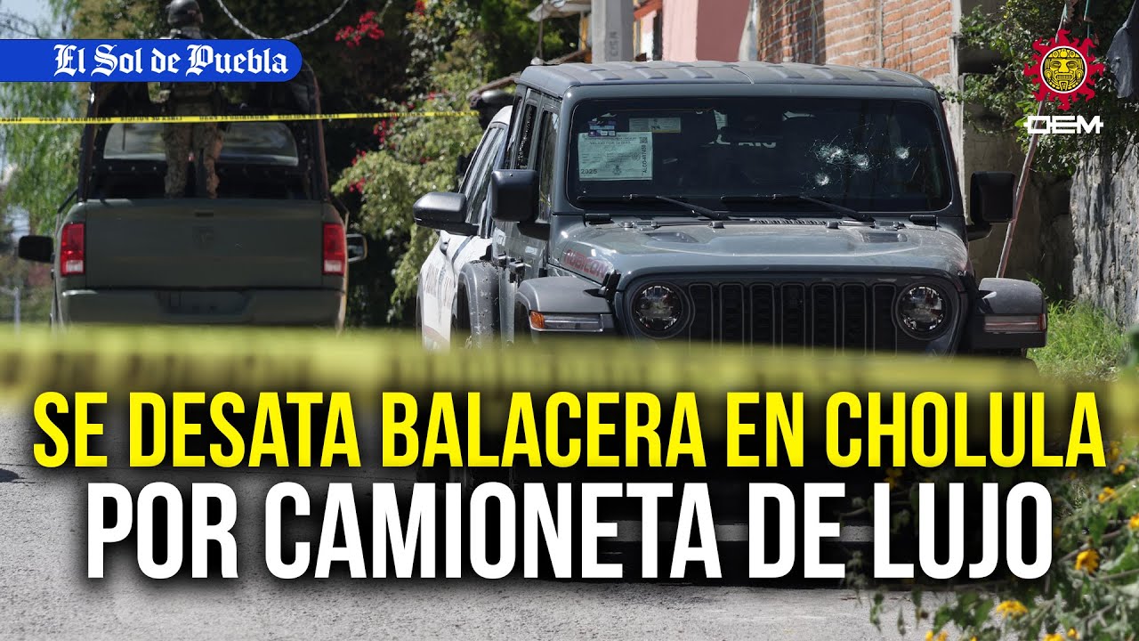 Por medio mill&oacute;n de pesos y una camioneta de lujo, se desata balacera en San Pedro Cholula