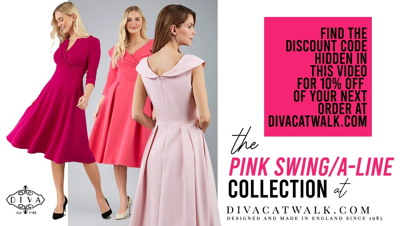 Pink A-Line Dresses: Pink Swing Dresses, Long-Sleeved Swing Dresses, Sleeveless Pink A-line Dresses.