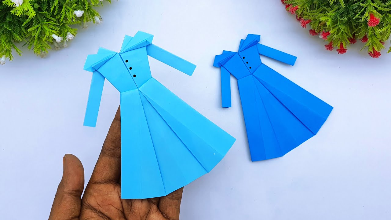 Handmade Origami Dress Making Ideas | Paper Ladies Dress Making At Home | Homemade Paper Toy Dress