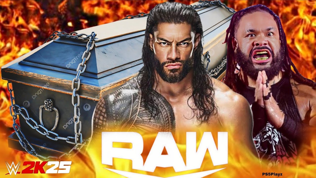 Roman Reigns vs Jacob Fatu Wwe Raw 03 Feb 2026 Casket WWE2k25 - PS5 4K Game Play