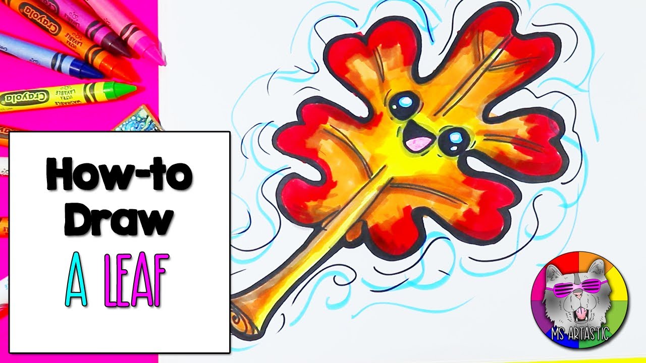 How To Draw an Autumn Leaf for KIDS!, Fall Step-By-Step Directed Drawing Tutorial