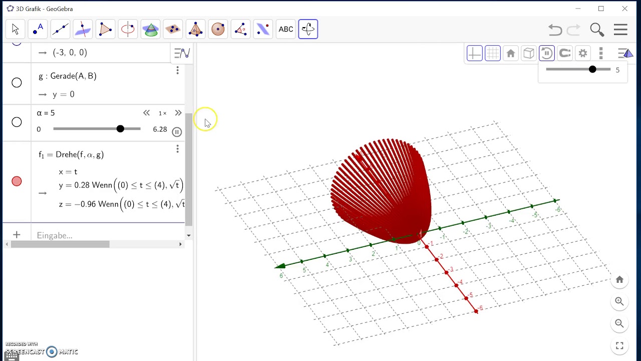 GeoGebra 3D: Visualisierung von Rotationskörpern mit Parameterkurven