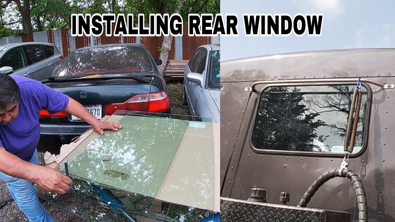 Installing rear window on kenworth flat top sleeper | instalando ventana trasera en el t800