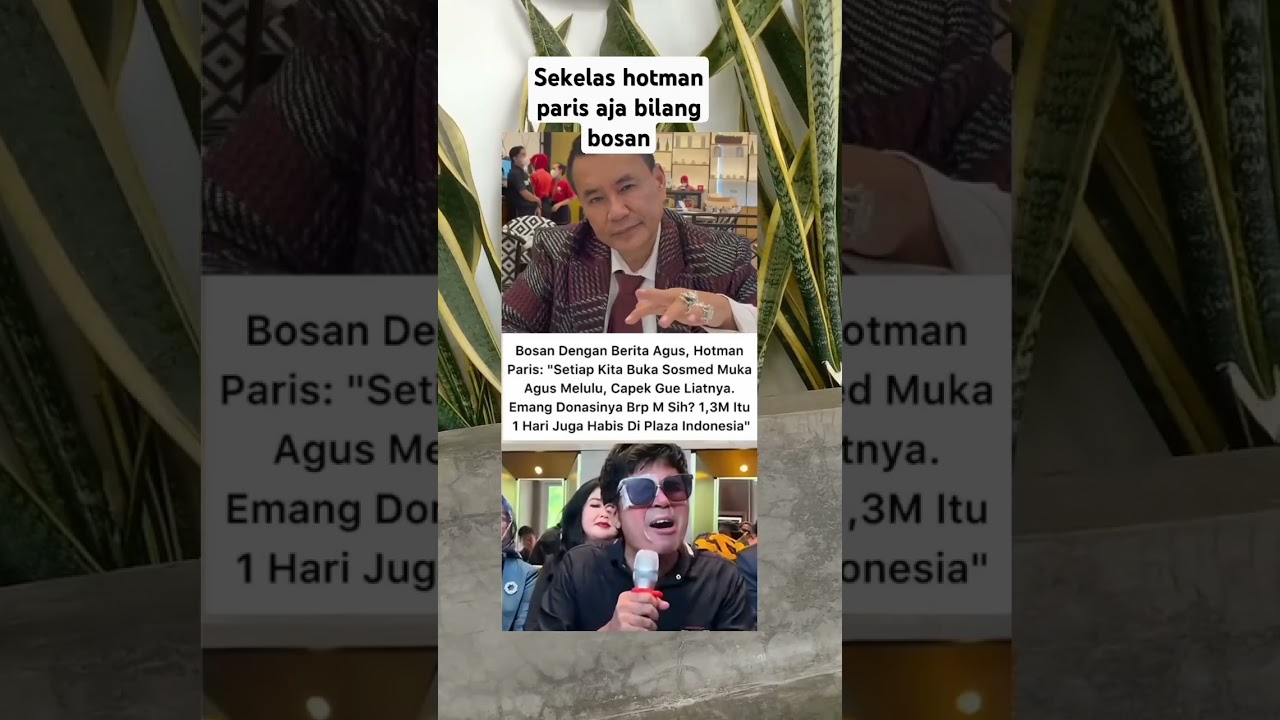 Hotman paris bosan dengan berita soal agus 