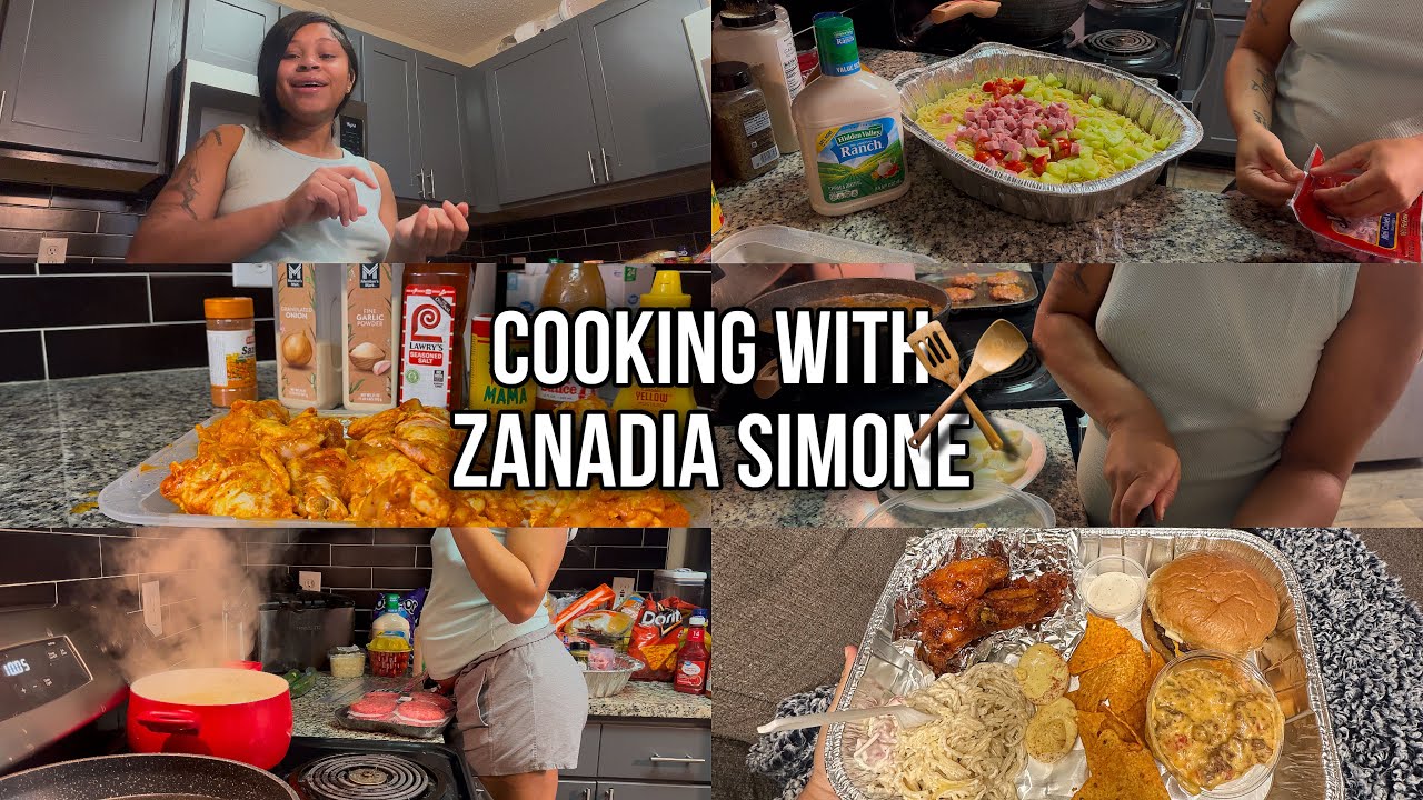 COOKING WITH ZANADIA SIMONE 👩‍🍳| burgers , dip , pasta , deviled eggs , flavored wings