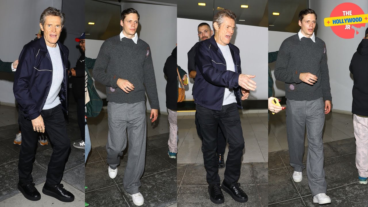 WILLEM DAFOE AND BILL SKARSGÅRD LEAVES BEVERLY HILLS Q&A IN CASUAL YET STYLISH LOOK!!!