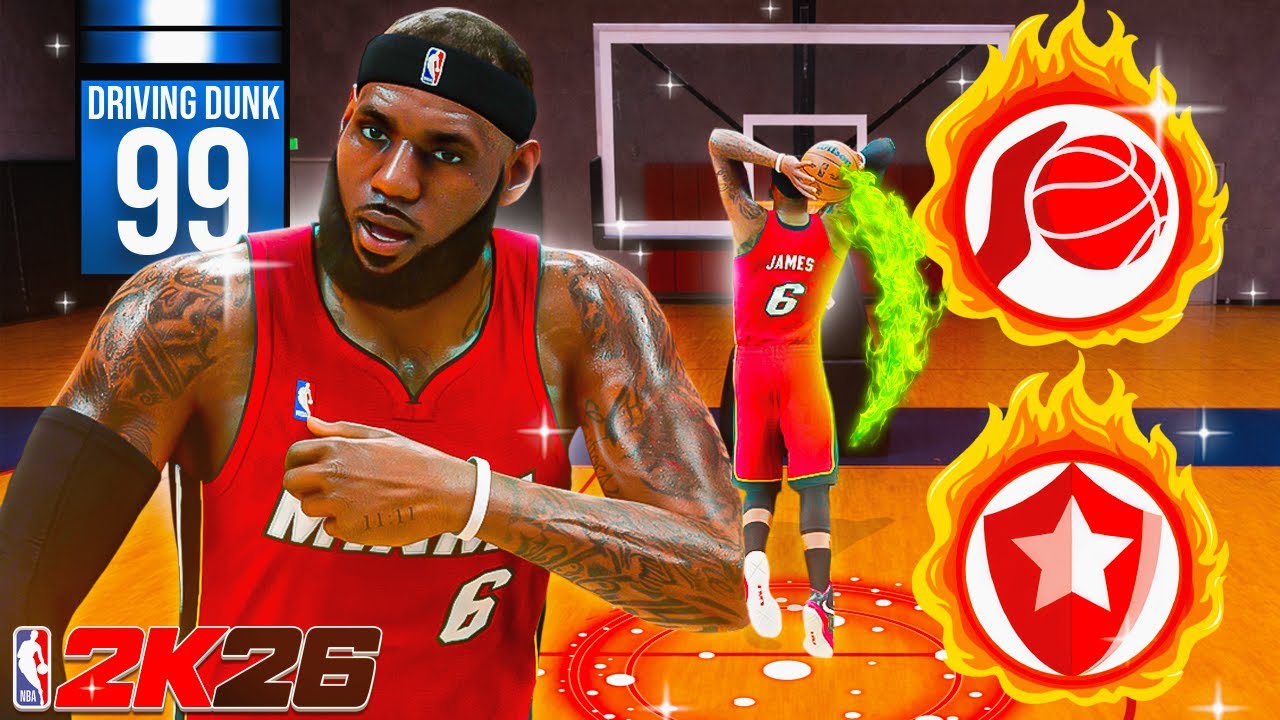 В NBA2K26 6'8 Прайм Леброн Джеймс с 99 очками данков в проходе — неудержим.