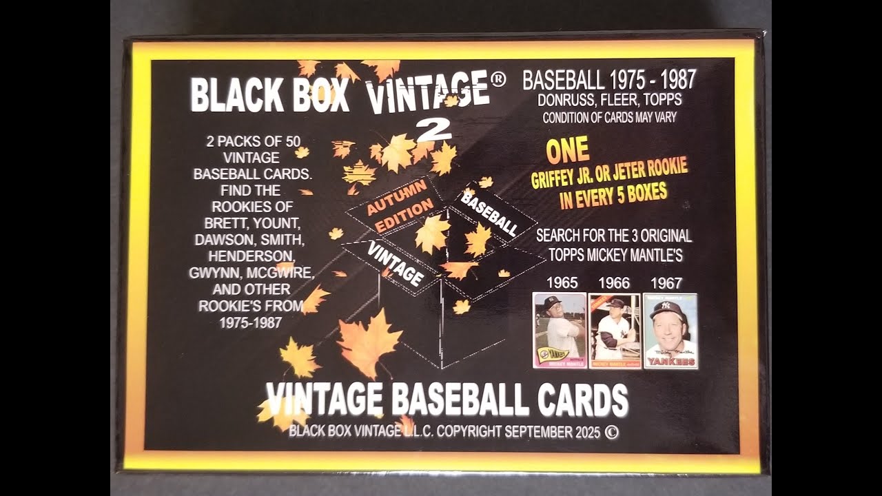 Awesome New 2025 Mystery Black Box Vintage 1960's Topps Mickey Mantle Search BIG FIND! 1975-1987