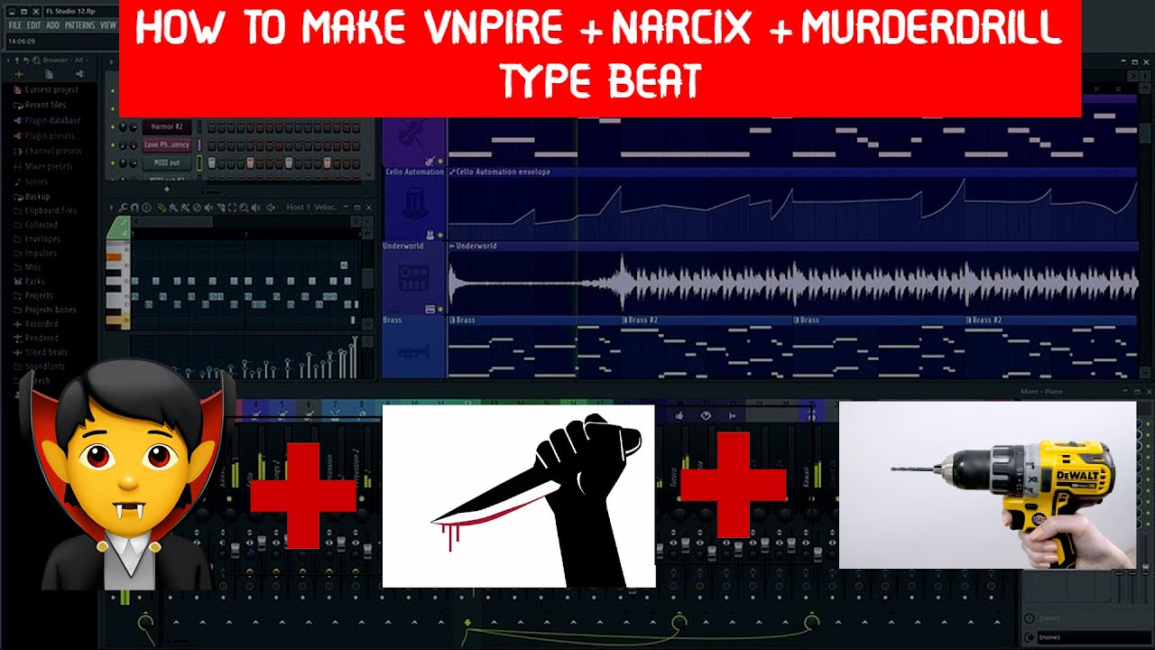 how to make vnmpire + murderdrill + narcix type beat in under 4 mins