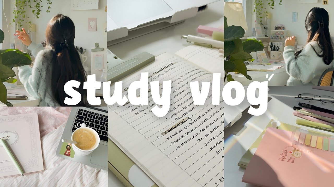 STUDY VLOG |  4:30am slow morning, studying, note, motivation, romanticizing life˚˚ ༘