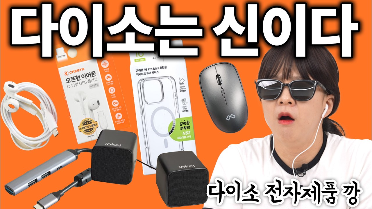 5천원짜리가 왜 좋지?? 다이소는 신이다.....(맥세이프 케이스, 이어폰, C타입 허브, 무선 마우스, 스테레오 스피커)