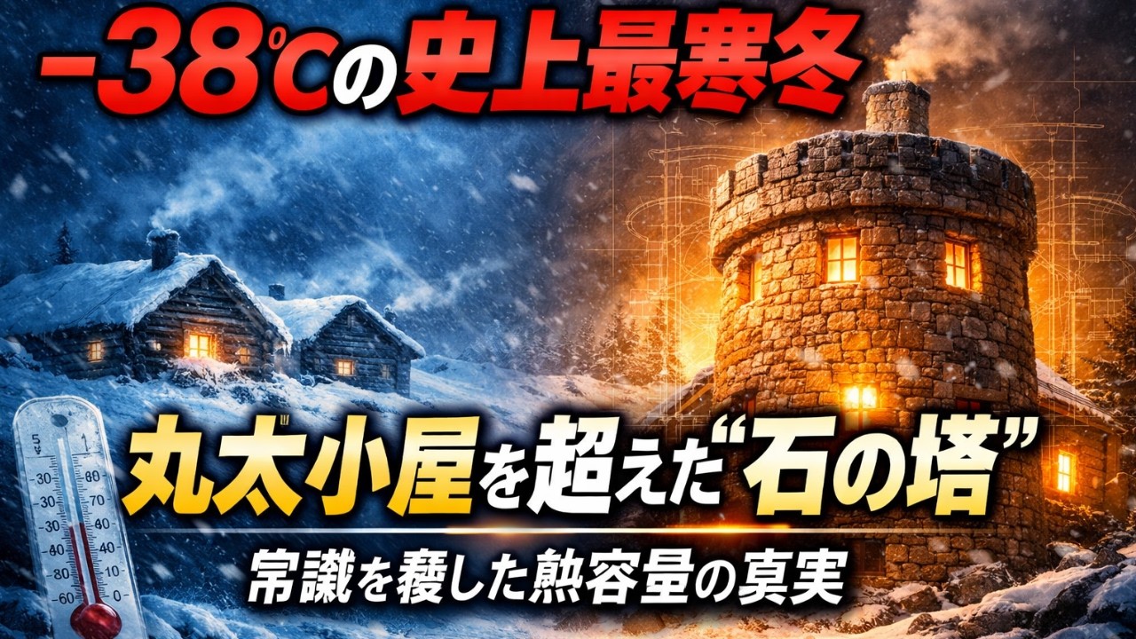 −38℃の史上最寒冬で判明｜丸太小屋を超えた“石の塔”と熱容量の真実【実話】