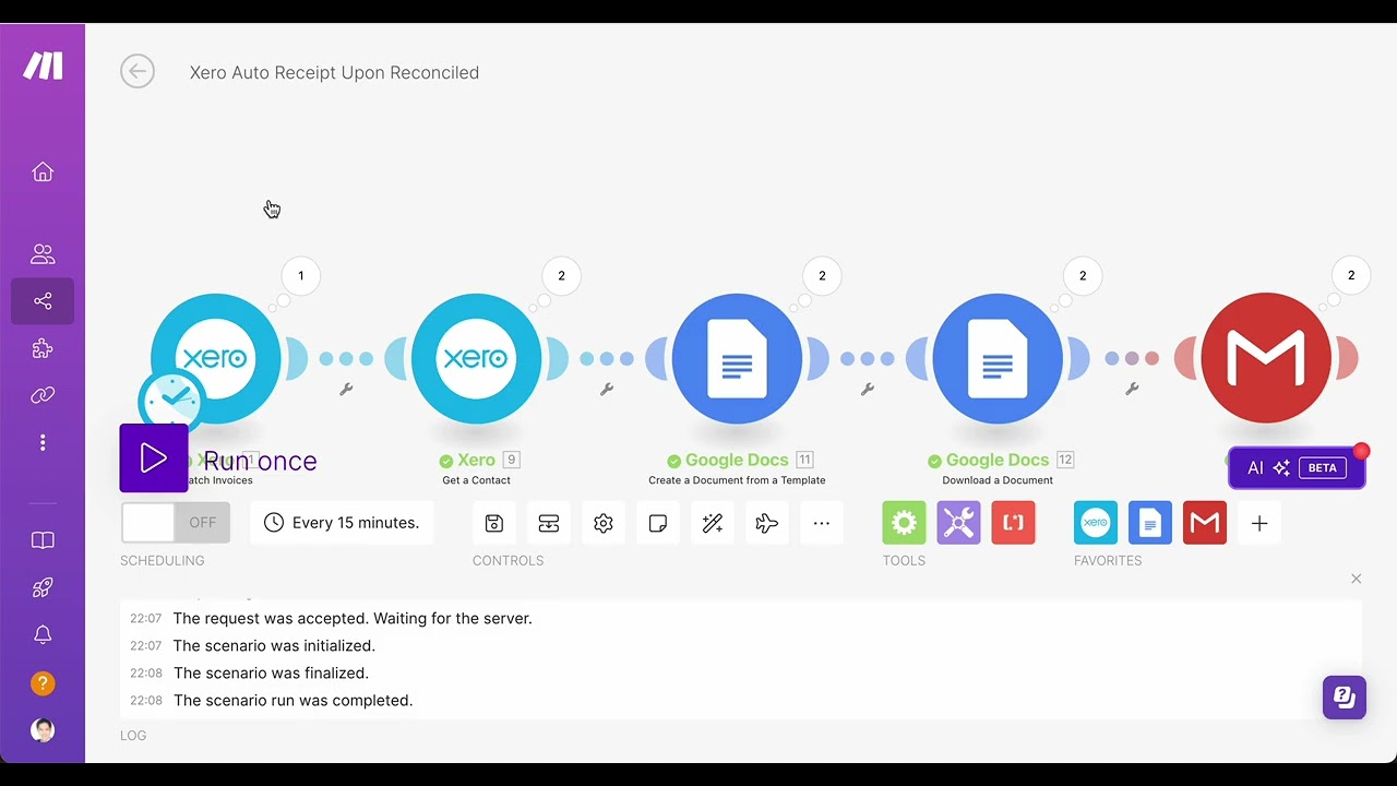 XERO: How to send automated payment received e-mail after payment is reconciled.