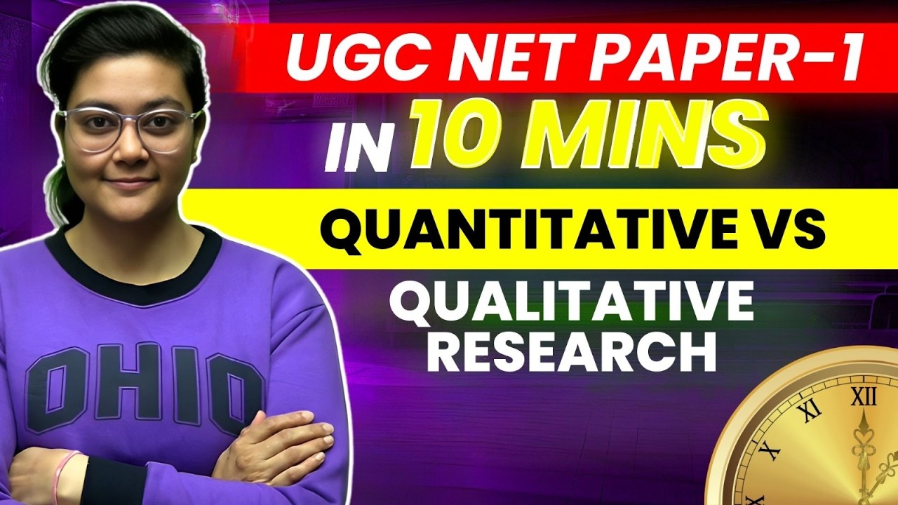 UGC NET PAPER 1 IN 10 MINS ✅ Quantitative vs Qualitative Research by Aditi Ma'am