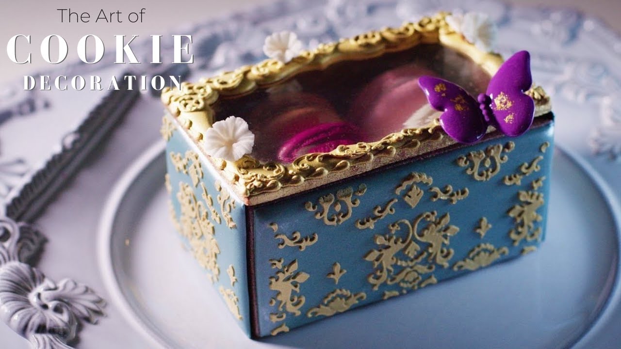Satisfying Cookie Decorating Video | Victorian Style Macaron Box Cookie