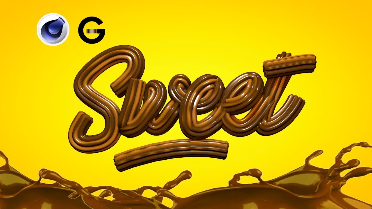 Cinema 4D Tutorial | Creando un Texto 3D de Chocolate | Chocolate 3D Text