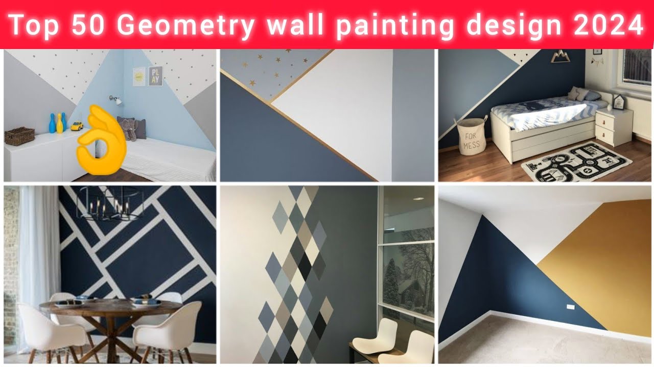 Top 50 Geometric Wall Painting Designs Ideas 2024 | Geometric Accent Wall Paint | 3d wall painting