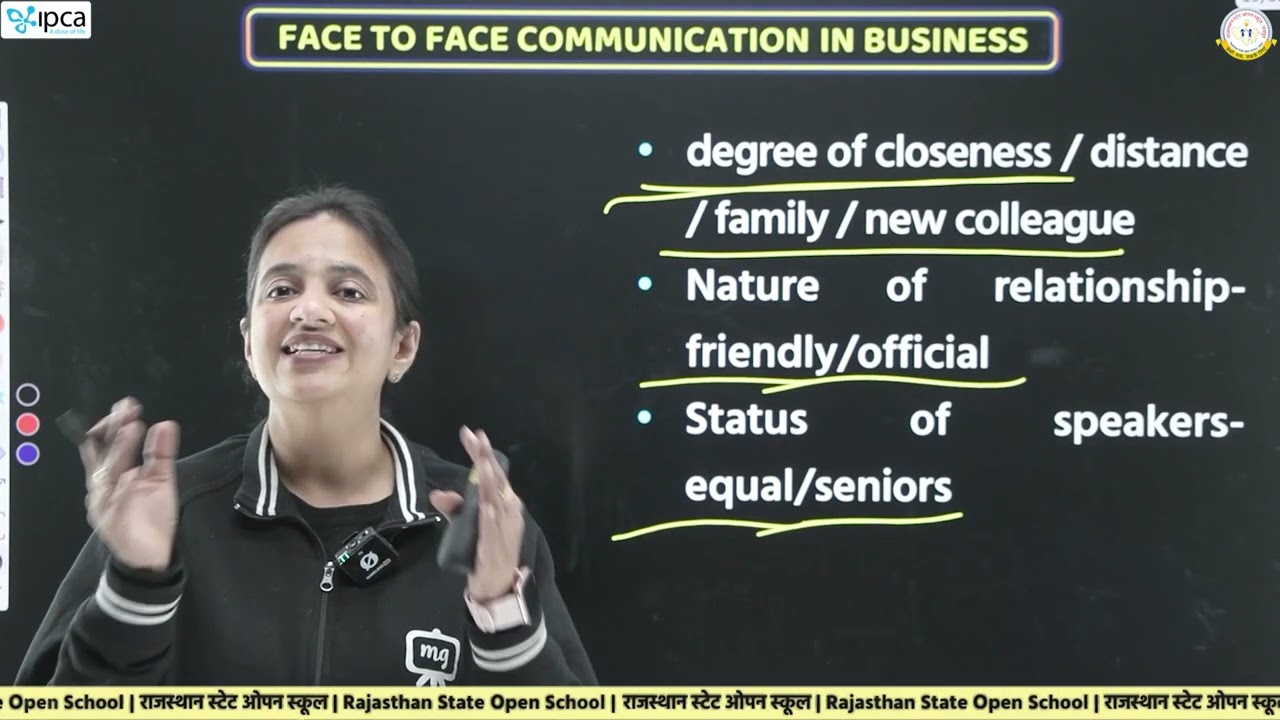 RSOS Class 12 English Chapter 26 Face to Face Communication In Business (ESP Office Use) | Part 01