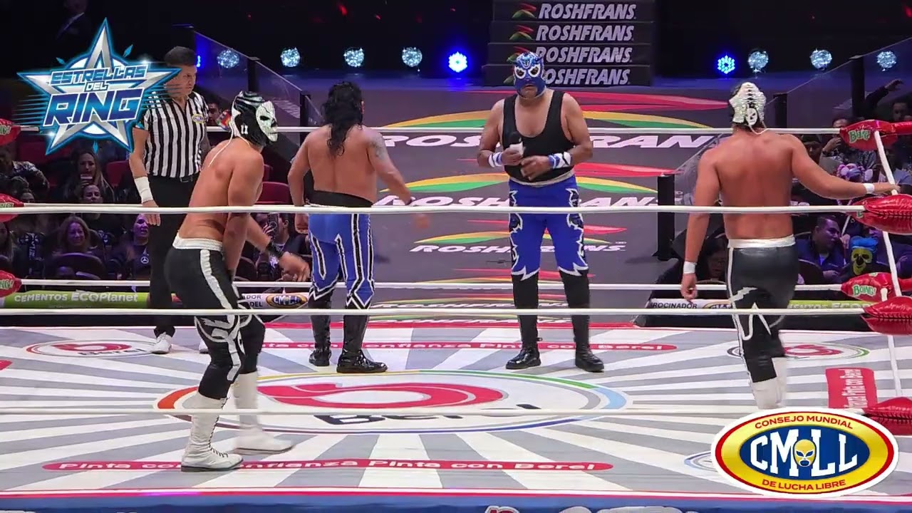 Retos entre Virus y Cancerbero vs Calaveras Jr I y II en la Arena México 