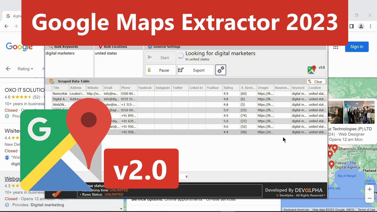 G-Maps Scraper v2.0 | Extract Emails, & all Business Data from Google Maps