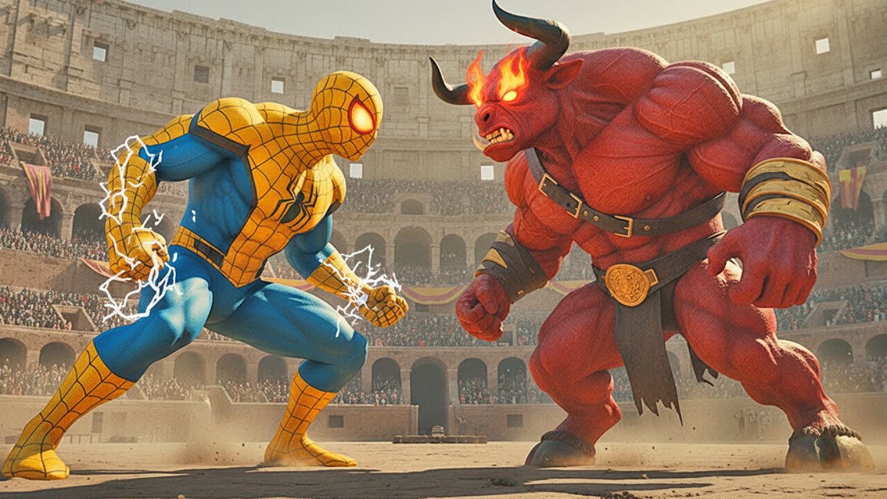 BULL MAN Killed SPIDER-MAN in The Arena, Now SPIDER-MAN&rsquo;s son Fights The BULL MAN...| Arena Of Truth