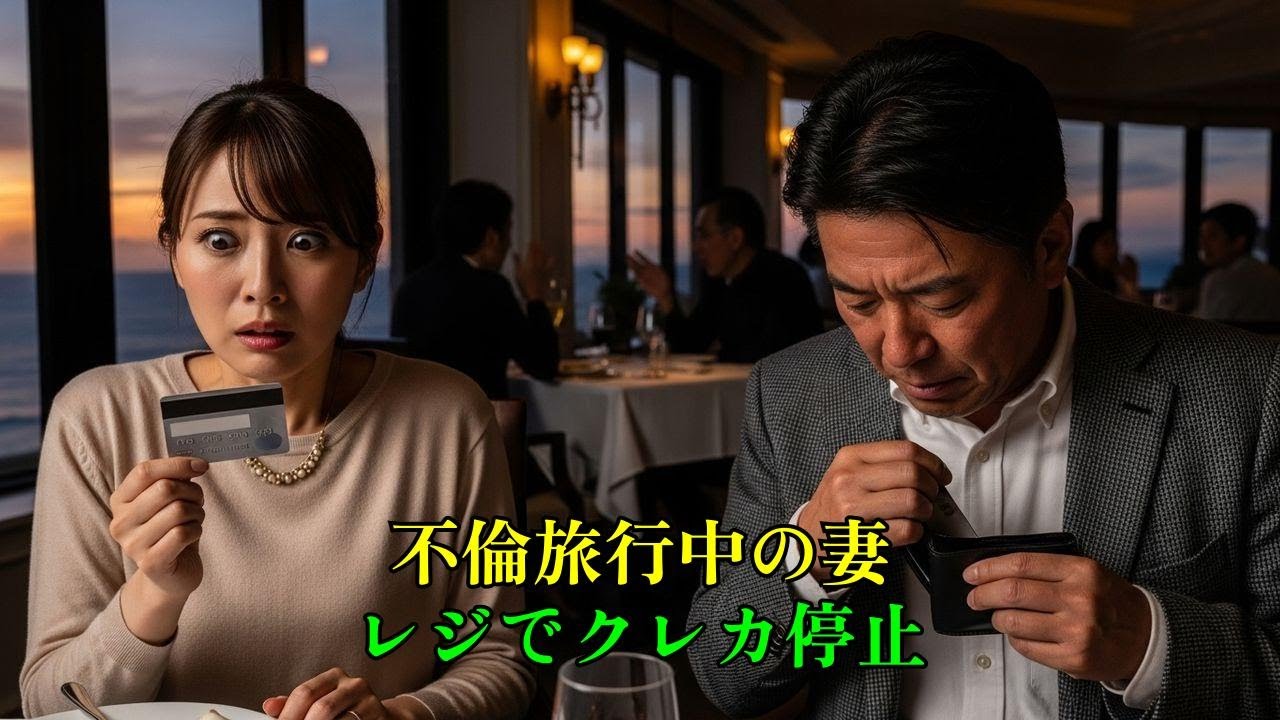 元上司と不倫旅行中の妻「お会計3万円」クレカを止めた結果w