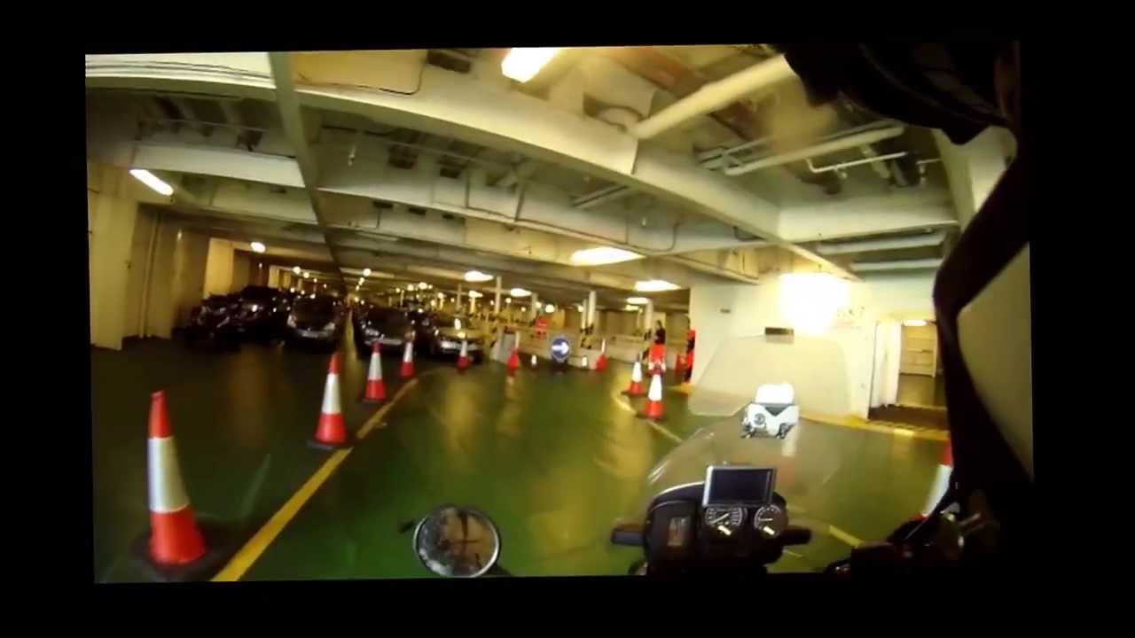 Motorbike ride onto the Rotterdam ferry