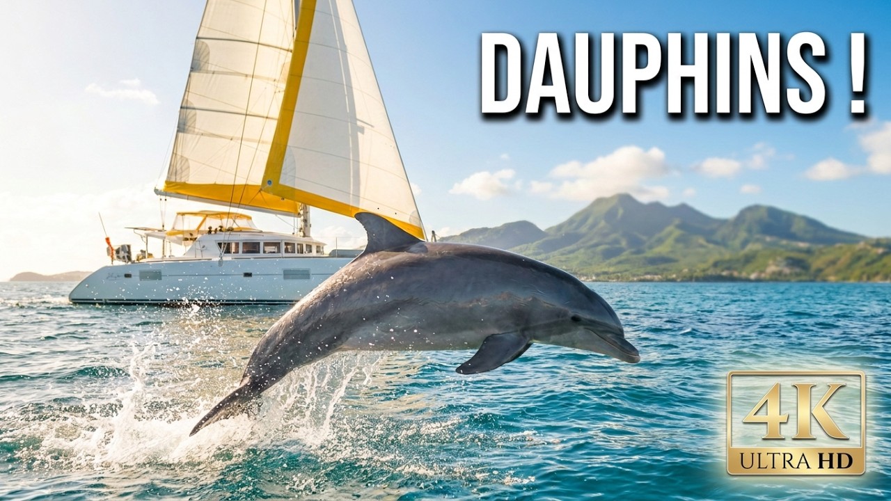 Martinique in 4K - Croisière en Catamaran - Rencontre avec les dauphins