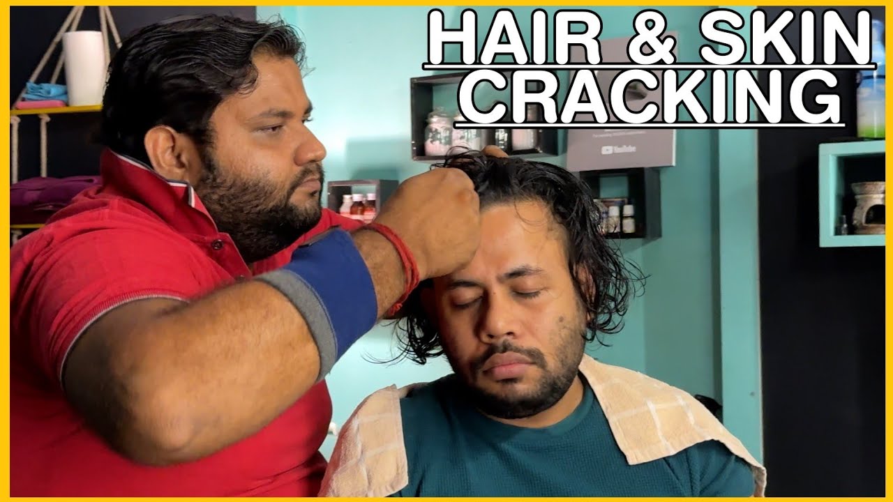 Intense Hair Cracking Head Massage | Skin Cracking | Neck Cracking Adjustments by SHAMBOO💈#asmr