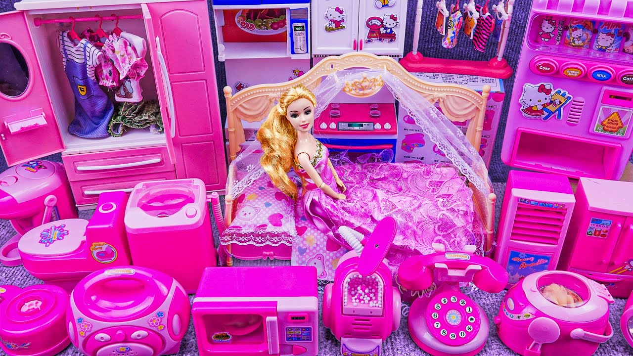 15 Minutes Satisfying with Unboxing Barbie Princess Bed & Wardrobe Collection Toys Review | ASMR