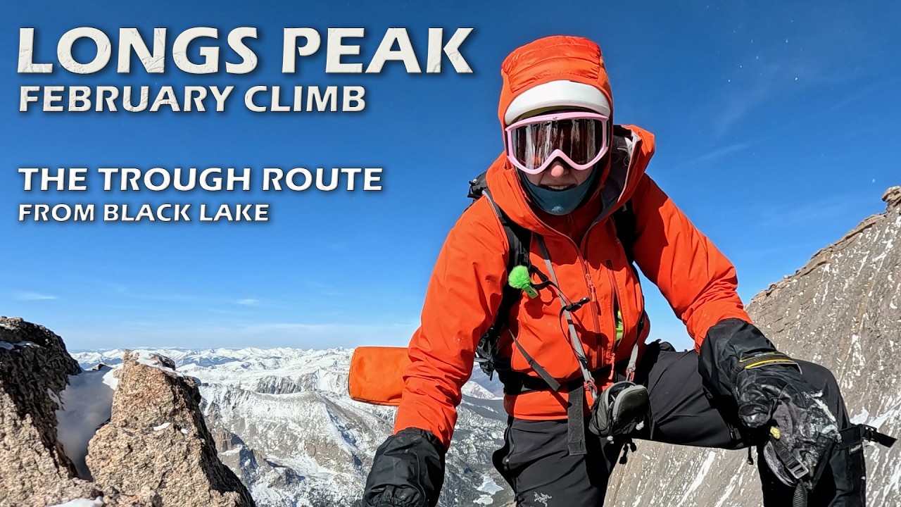 Climb Longs Peak!  The Trough Route from Black Lake, February 2026 - Rocky Mountain National Park