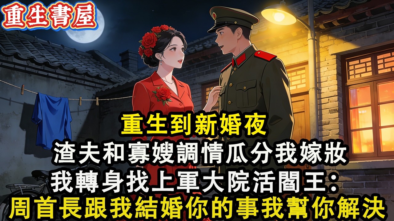 【重生爽文】重生到新婚夜 渣夫和寡嫂調情 在瓜分我嫁妝  我轉身找上軍大院活閻王：周首長 跟我結婚 你的事我幫你解決！#小說 #重生 #爽文#動漫#故事